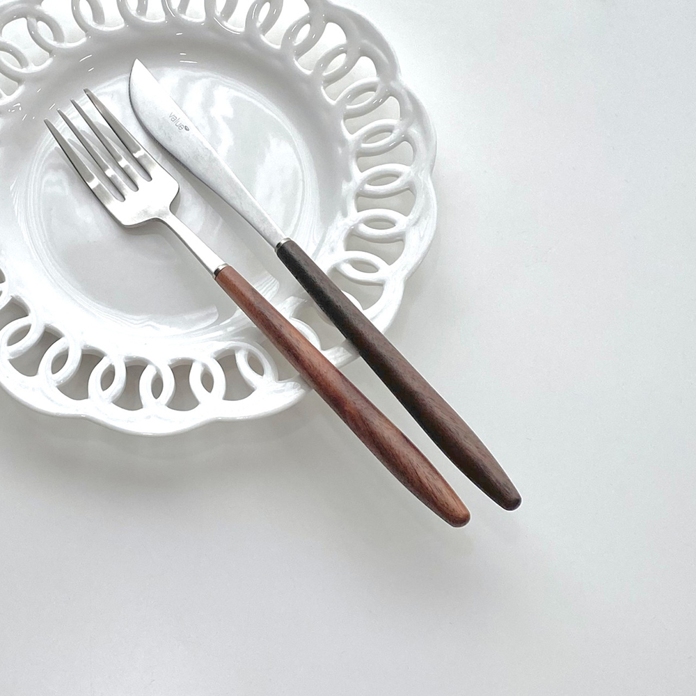 [벨류 커트러리] 디니스, 이사벨 월넛 예쁜 수저세트 커트러리세트 한식기 양식기