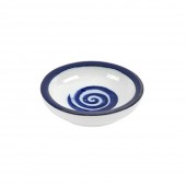 하이토 회오리 납작원종지(파랑)