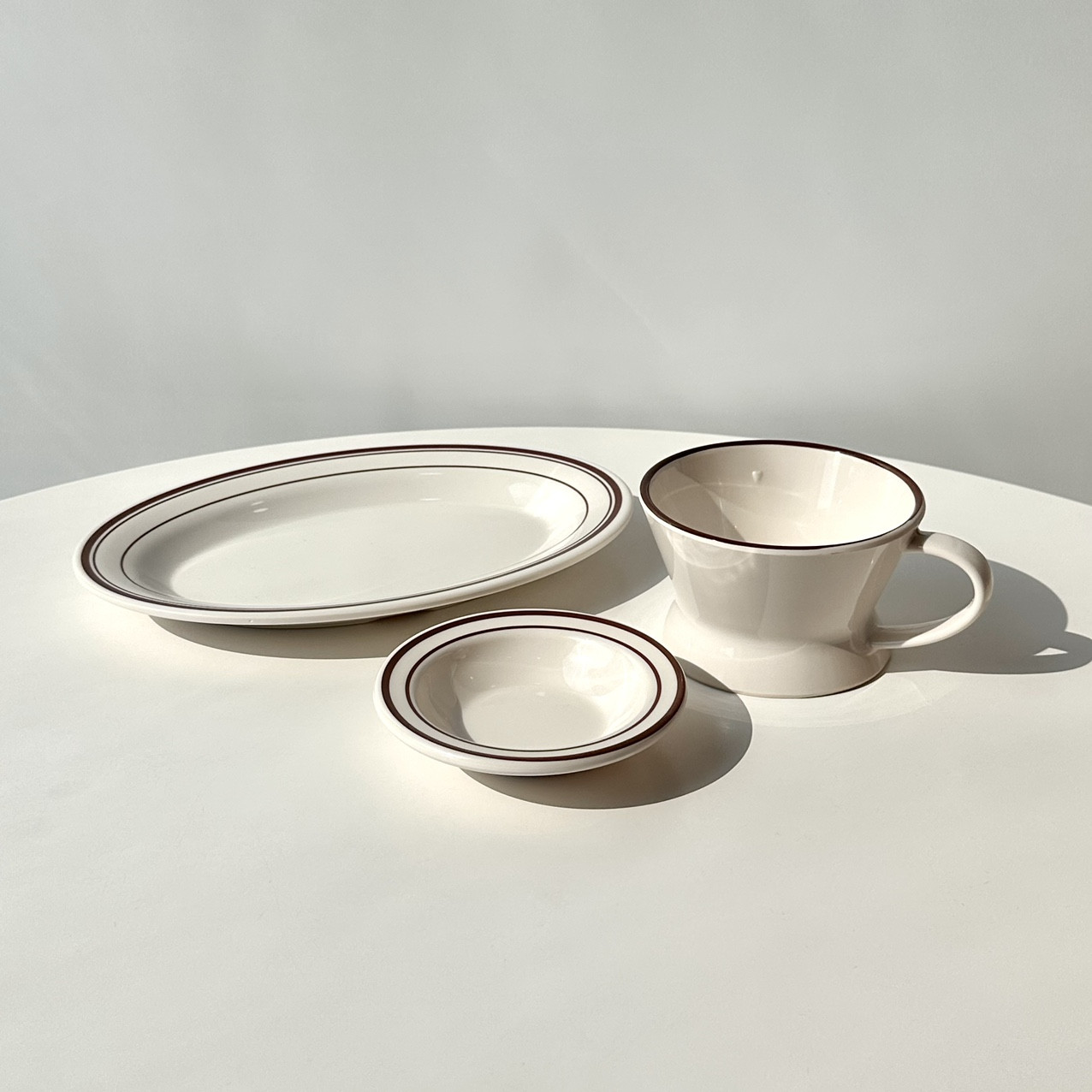 [브런치 타원 세트 3p] 이스톤라인 깨지지 않는 그릇 멜라민