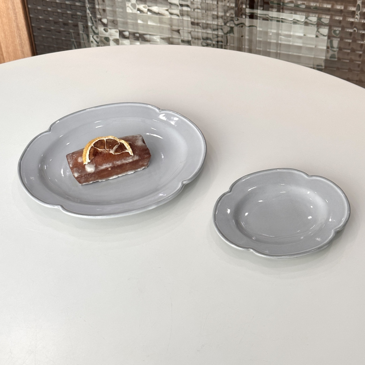 [ 카린 미니 접시 1+1 ] 2p세트 원형 타원 일식기 앞접시 디저트 디너