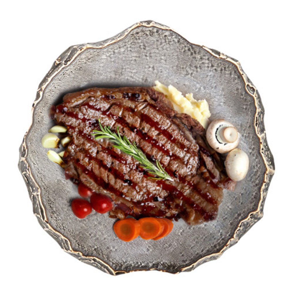 [스톤 원형 굽접시] 양갈비 도자기 흑백요리사 이탈리 스테이크 레스토랑